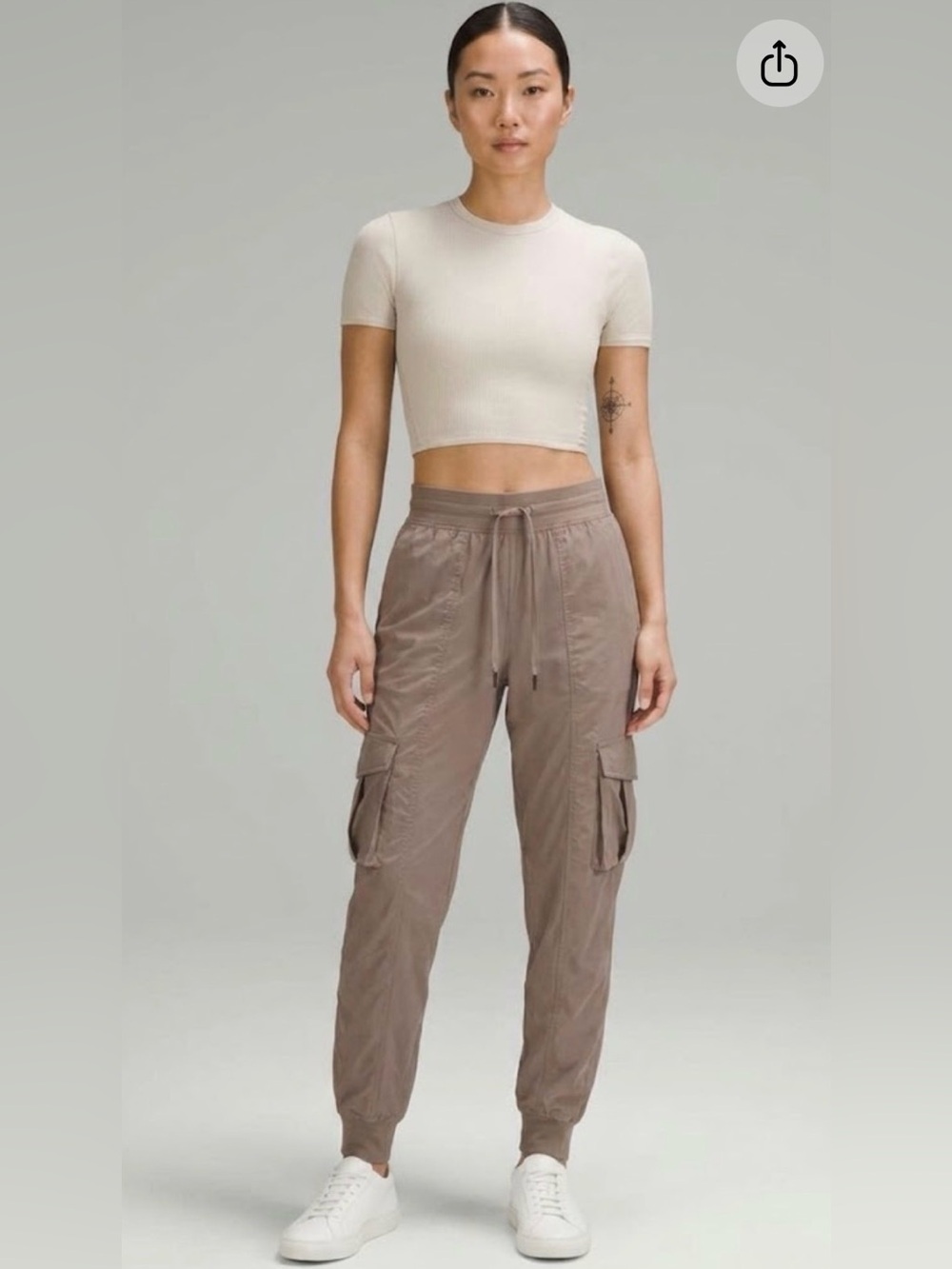 Lululemon Mid Rise Dance Studio Cargo Jogger Taupetastic Size M